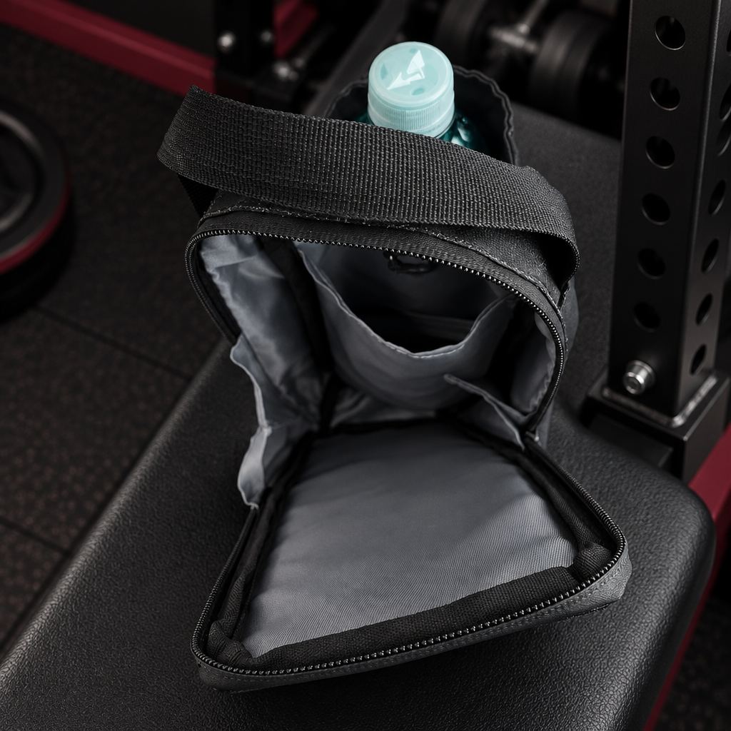 Open magnetic bag in a premium gym setting